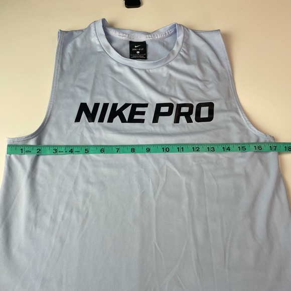 Nike Pro Dri-FIT Tank Top Womens Large Light Blue Crossover Back Muscle Tee - Picture 7 of 10